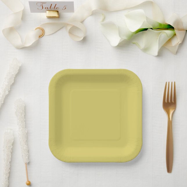 Gentle Warm Yellow Paper Plates (Wedding)