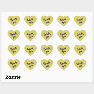 Gentle Warm Yellow Thank You Heart Sticker