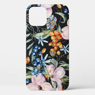 Gentle Watercolor: Pink Floral Berries iPhone 12 Case