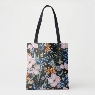 Gentle Watercolor: Pink Floral Berries Tote Bag