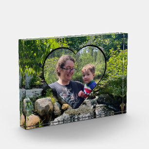 Gentle Waterfall Scene Calm Natural heart template Photo Block