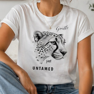 Gentle Yet Untamed Cheetah Minimalist Wild Animal T-Shirt