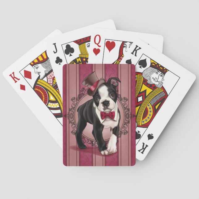 Gentleman Boston Terrier Playing Cards (Back)