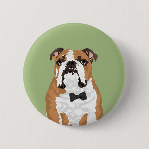 Gentleman English Bulldog Button for Dog Lovers