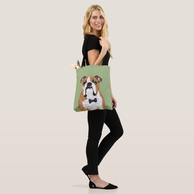 Gentleman English Bulldog Tote Bag for Dog Lovers (On Model)