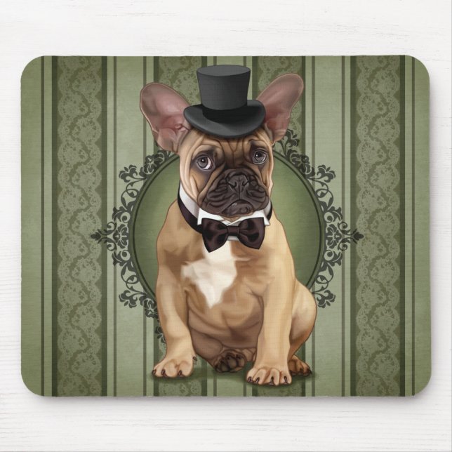 Gentleman French Bulldog Mouse Pad (Front)