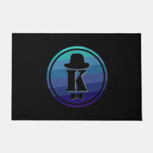 Gentleman hat bow blue ombre name initial monogram