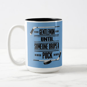Gentleman Ice Hockey Humour Blue Two-Tone Coffee Mug