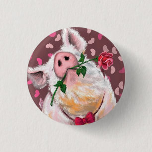 Gentleman Pig - Romantic 3 Cm Round Badge