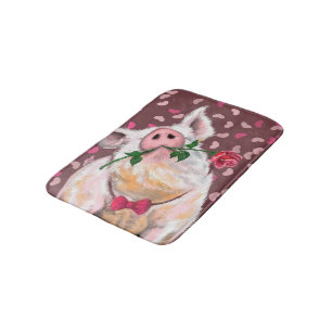 Gentleman Pig - Romantic - Funny Bath Mat