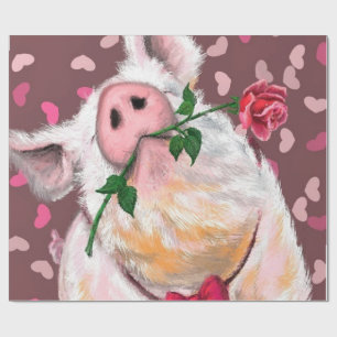 Gentleman Pig - Romantic Wrapping Paper