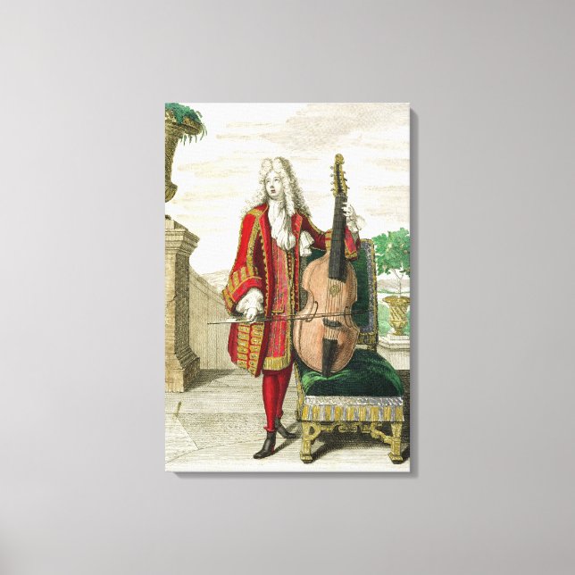 Gentleman playing the cello, published c.1688-90 ( canvas print (Front)