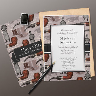 Gentleman Retirement Party or Birthday Vintage Invitation