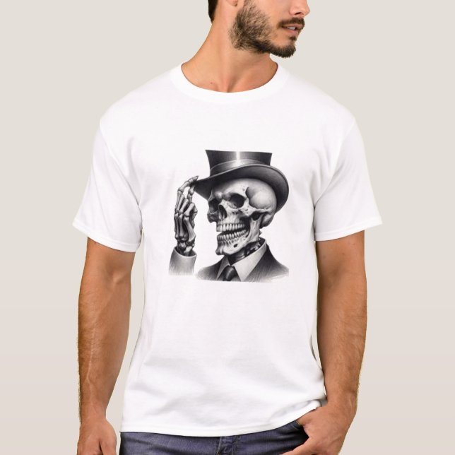 "Gentleman Skeleton Tee" 💀🎩 T-Shirt (Front)