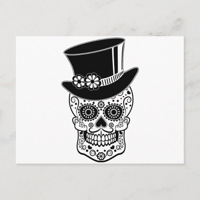 Gentleman Sugar Skull Postcard (Front)