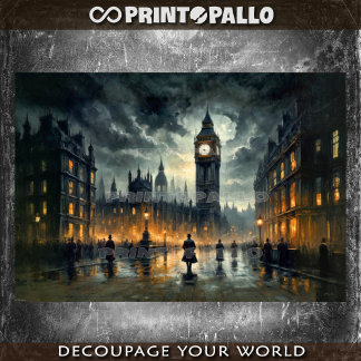 Gentleman under Big Ben in 19th century london -  Tissue Paper