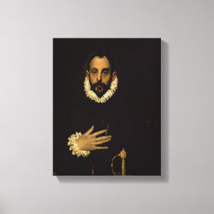 Gentleman with his hand on his chest, c.1580 canvas print