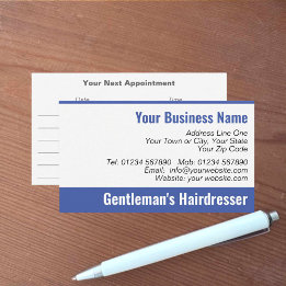 Gentleman's Hairdressers Appointment Card