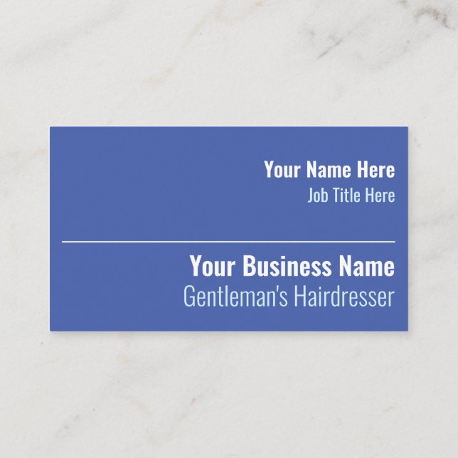 Gentleman's Hairdressing Business Card (Back)