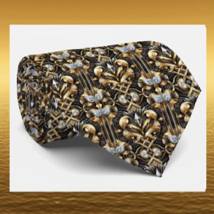 Gentleman's Tie Art Deco Faux Diamond Neck Ties