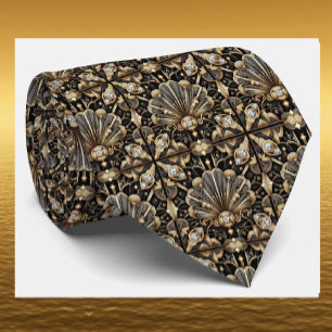 Gentleman's Tie Art Deco Faux Diamond Neck Ties