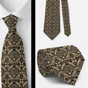 Gentleman's Tie Art Deco Faux Diamond Neck Ties