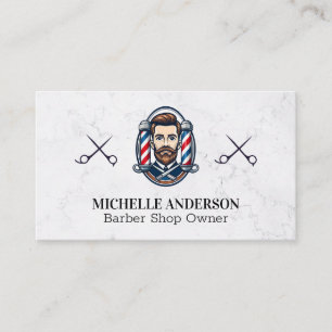 Gentlemen Barber   Barber Pole Business Card