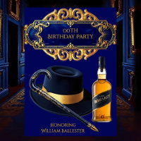 Gentlemen Hat Cane Whiskey Gold Navy Birthday