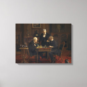 Gentlemen Playing a Game of Chess (Thomas Eakins) Canvas Print