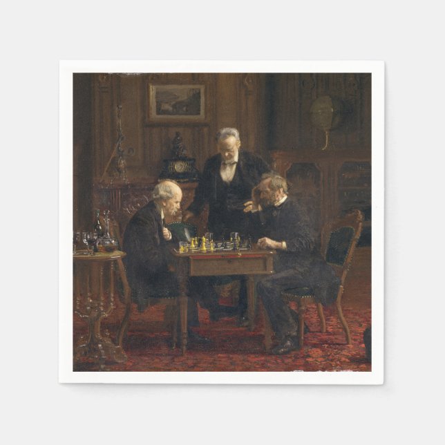 Gentlemen Playing a Game of Chess (Thomas Eakins) Napkin (Front)