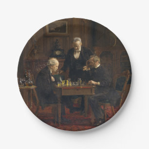 Gentlemen Playing a Game of Chess (Thomas Eakins) Paper Plate