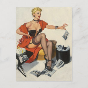 Gentlemen Recycling Pin-Up Postcard