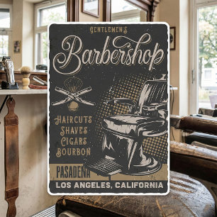 Gentlemen’s Barbershop Retro Haircuts Shaves Square Sticker