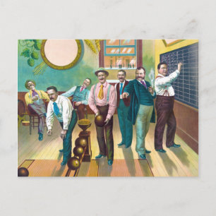 Gentlemen's Bowling League Postcard