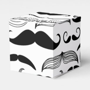 Gentlemens Moustache Pattern in All Shapes and Siz Favour Box