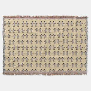 Gentoo Frenzy Throw Blanket (Gold)