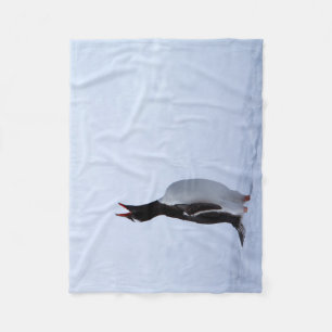 Gentoo penguin fleece blanket