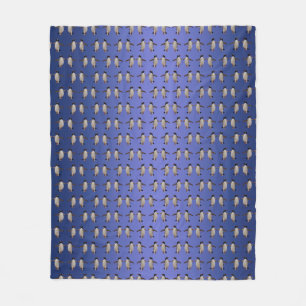 Gentoo Penguin Frenzy Fleece Blanket (Blue Mix)