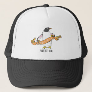 Gentoo penguin Japanese writing Kanji Trucker Hat