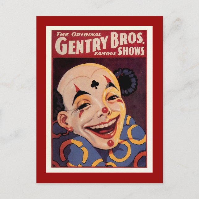 Gentry Bros. Vintage Circus Postcard (Front)