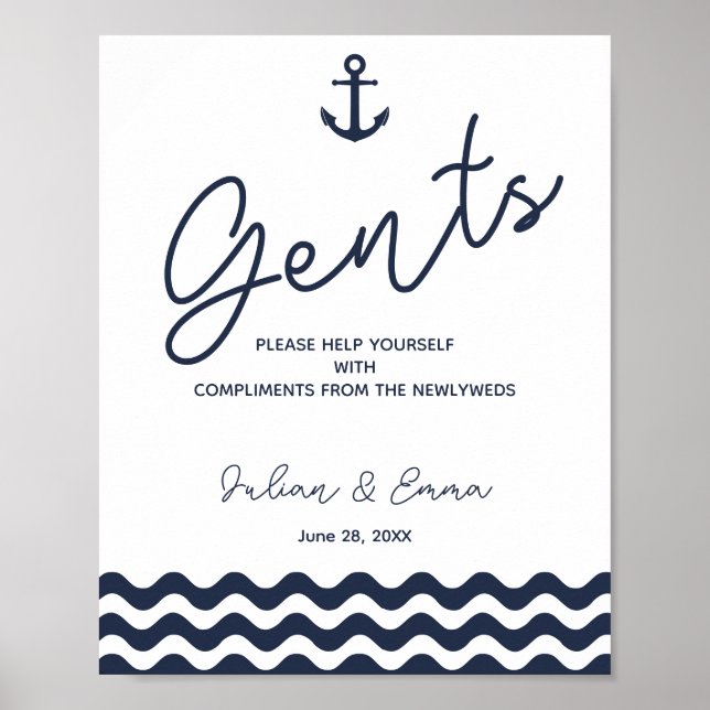 Gents restroom sign - toiletries basket sign (Front)