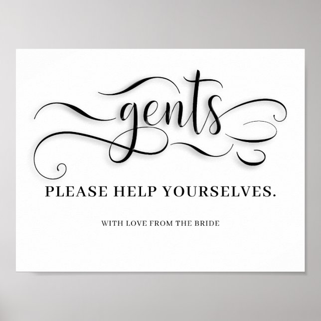 Gents Wedding Bathroom Sign (Front)