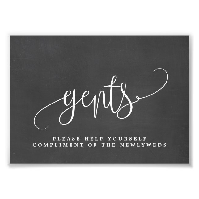 Gents Wedding Bathroom Sign Choose Your Size (Front)