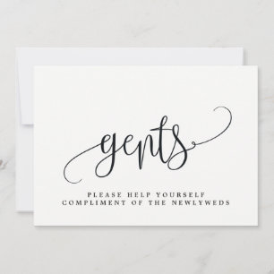 Gents Wedding Bathroom Sign - Lovely Calligraphy