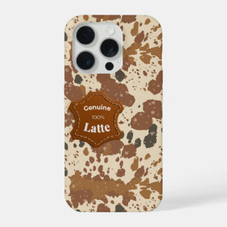 Genuine 100% Latte Mug | Cowhide Coffee Aesthetic iPhone 15 Pro Case
