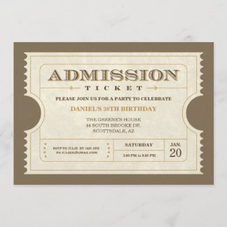 Genuine Admission Ticket Invitations