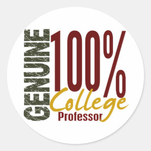 Genuine College Professor Classic Round Sticker