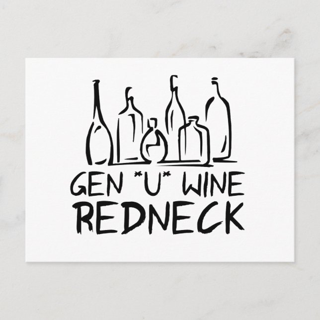 Genuine Gen*U*Wine Redneck Postcard (Front)