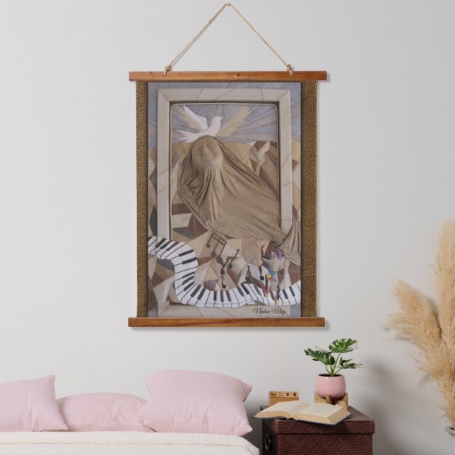 Genuine leather and suede art  hanging tapestry (Bedroom)