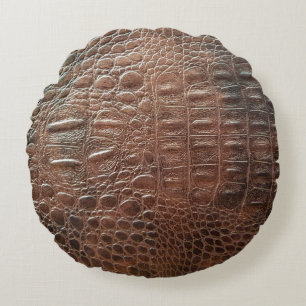 Genuine leather texture backgroundr close-up, embo round cushion
